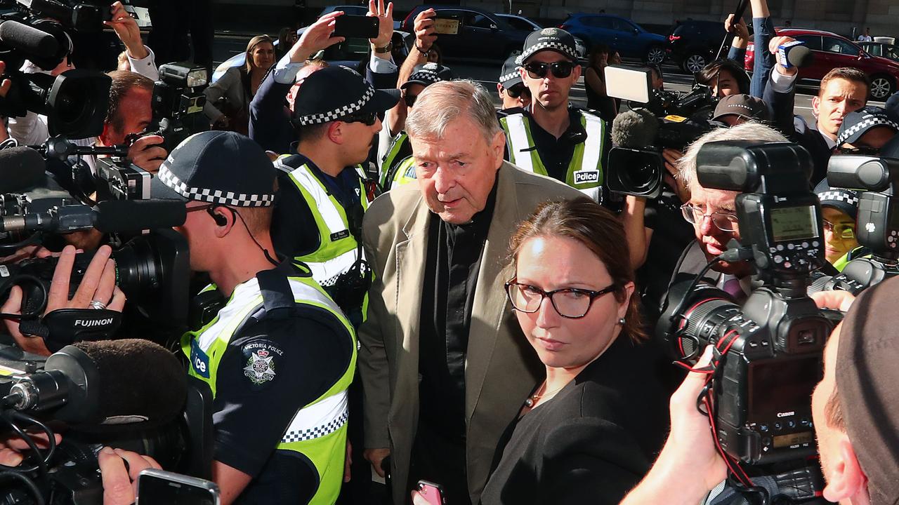 Cardinal George Pell arrives at Melbourne County Court on February 27, 2019. Picture: Michael Dodge/Getty Images