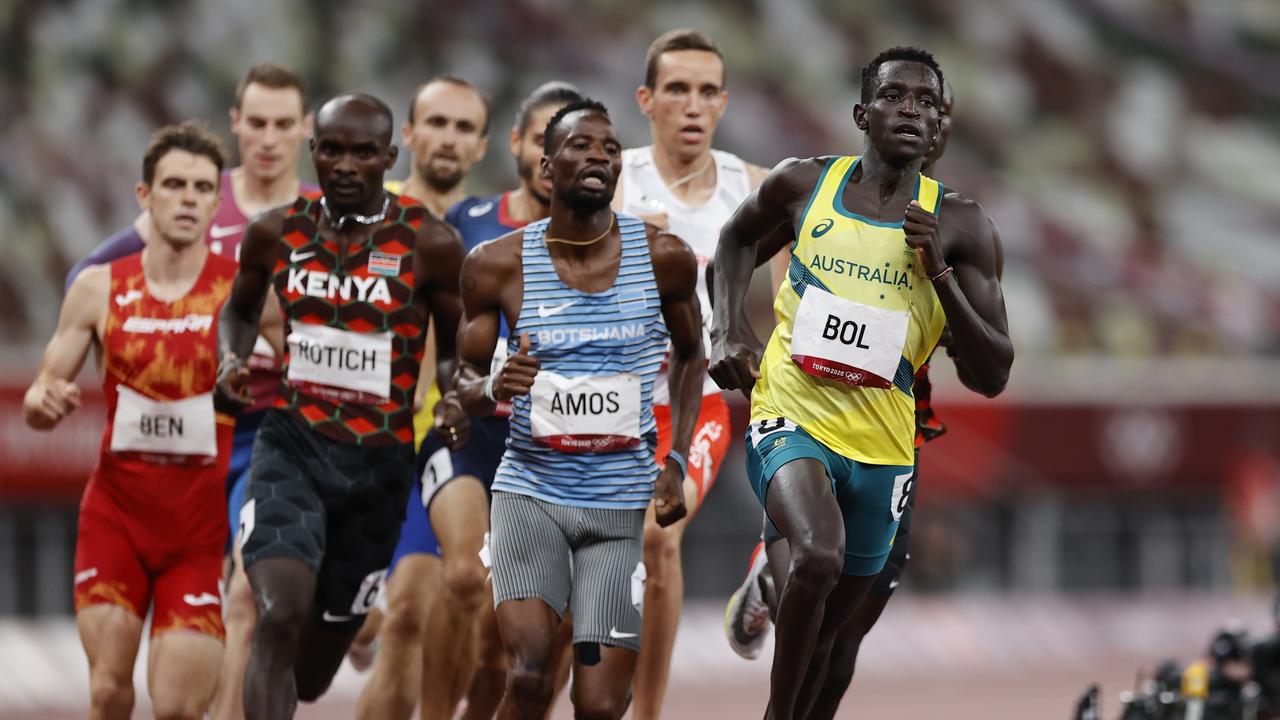 Peter Bol led for most of the final before being overran late.