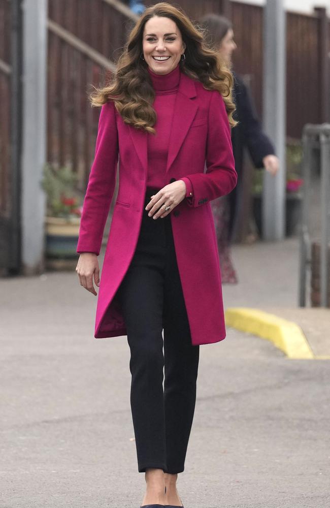 A berry good outfit from Kate. Picture: Getty Images