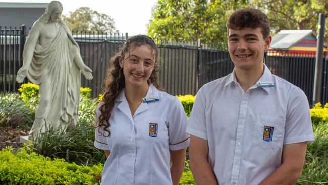 Gilroy Catholic College, Castle Hill school captains Savannah Moubarak (left) and Alexander Palmer (right). Picture: Supplied.