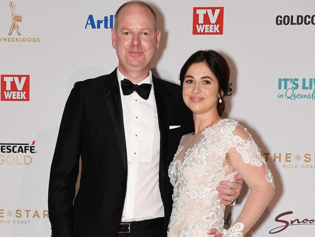 Tom Gleeson and his partner Ellie Parker. Picture: Dan Peled/AAP