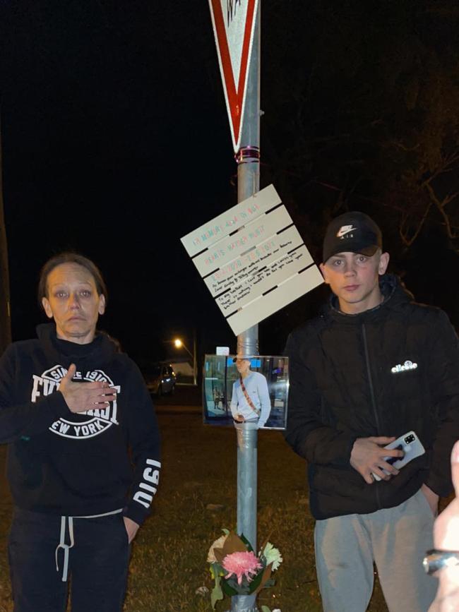 Family put tributes up at the place where Hayden Hurst was killed.