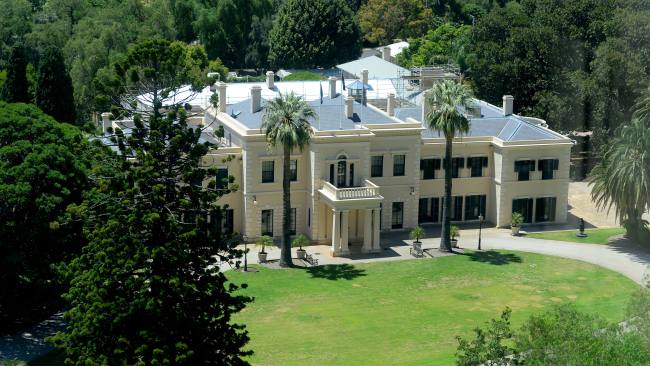 A man allegedly jumped the fence into the grounds of Government House in Adelaide. Picture: Sam Wundke