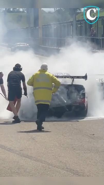 Supercar catches on fire in testing