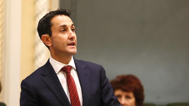 Queensland Opposition leader David Crisafulli during the parliament sitting in Brisbane. Picture: NCA NewsWire/Tertius Pickard