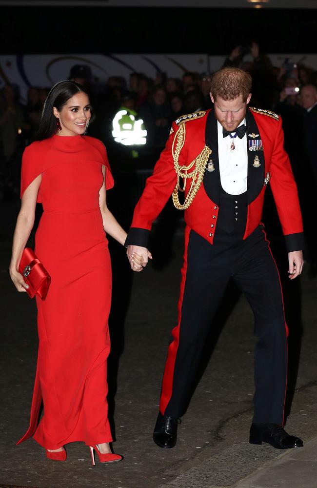 This red outfit was another showstopper. Picture: Simon Dawson/Pool/AFP