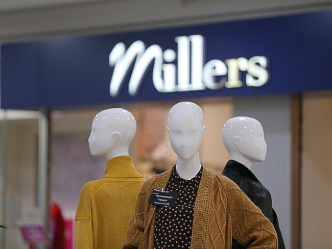 SYDNEY, AUSTRALIA - NewsWire Photos AUGUST 26, 2020:  A Millers retail store is seen in a shopping centre in Sydney. Picture: NCA NewsWire / Steven Saphore