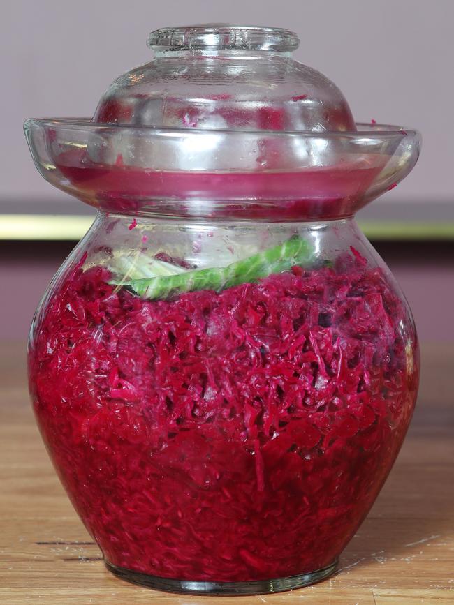 Fermented red cabbage. Picture: Rebecca Michael