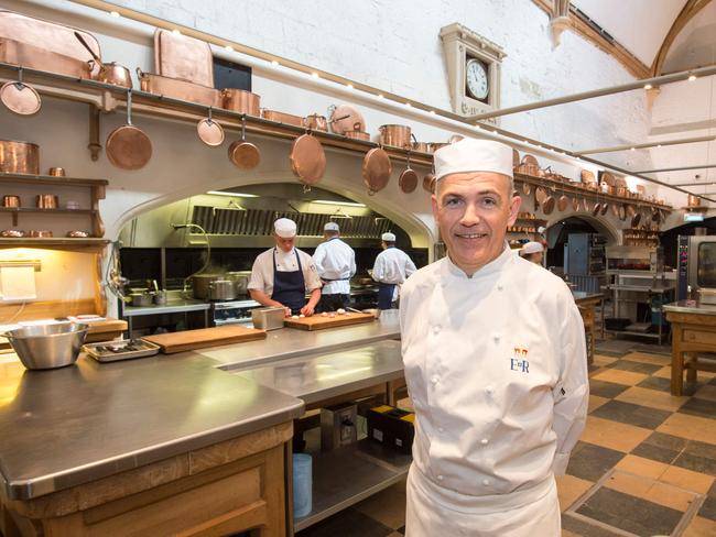 Head chef Mark Flanagan in the royal kitchen at Windsor which has been in operation since the 14th century. Picture: AFP PHOTO / POOL / David Parker