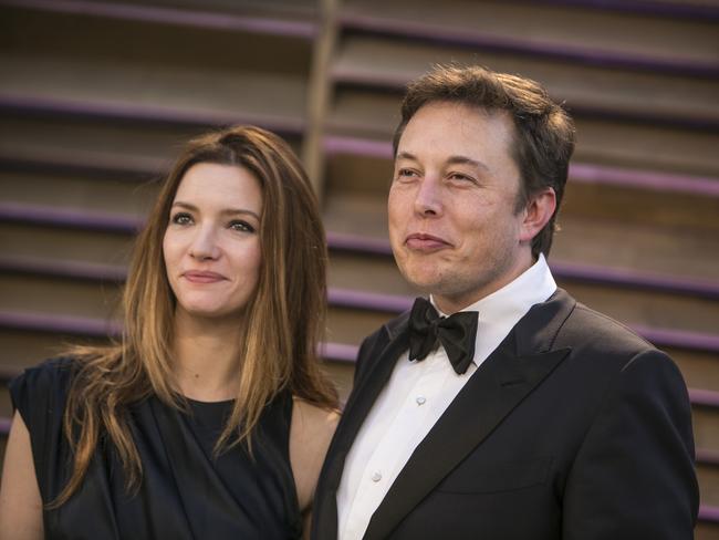 Talulah Riley with former husband Elon Musk. Picture: AFP