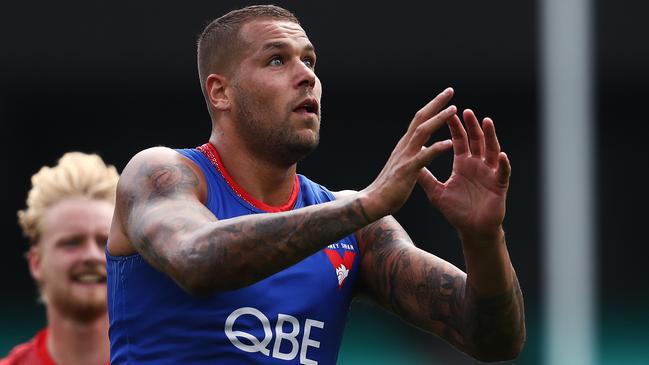 Lance Franklin at Swans training. Picture: Phil Hillyard