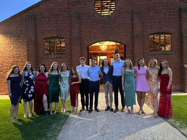 Year 12 students at East Loddon P-12 College celebrate in style at the East Loddon Woolshed. The Dingee school posted a median score of 33, better than many of Victoria’s top private institutions.