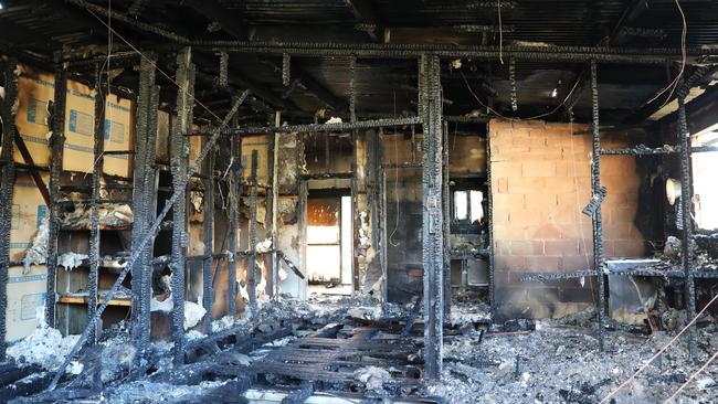 House on Nutt Street, Elizabeth Downs, completely destroyed by fire overnight. Picture Dean Martin