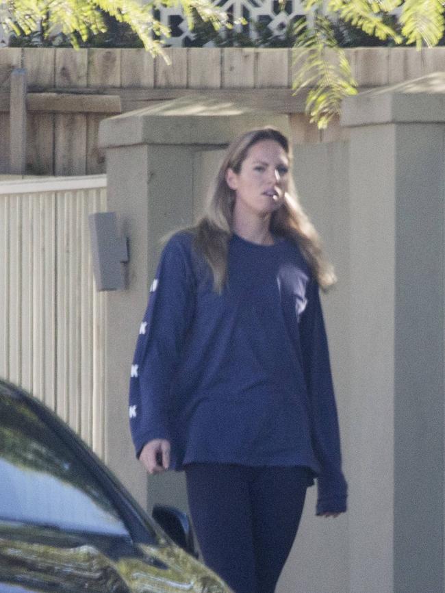 Emily Seebohm outside the Hendra house after the separation. Pictures: AAP/Sarah Marshall