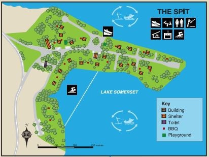 An infographic showing the previous direction of travel allowed at The Spit as compared to other areas of Lake Somerset.