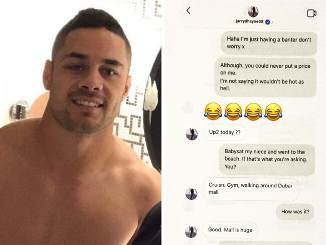 Jarryd Hayne exchanged Instagram messages.