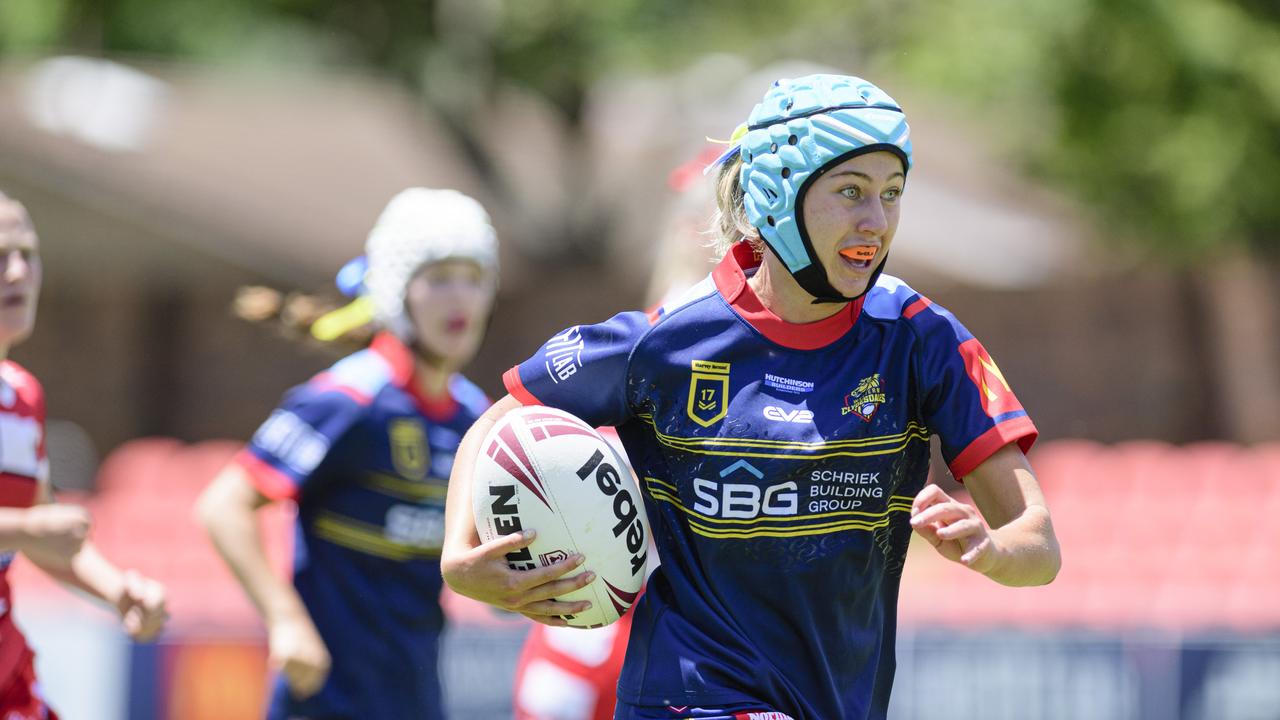 Hayley Wainwright in action for the Western Clydesdales Harvey Norman under-17s against Wide Bay Bulls earlier this season. Picture: Kevin Farmer