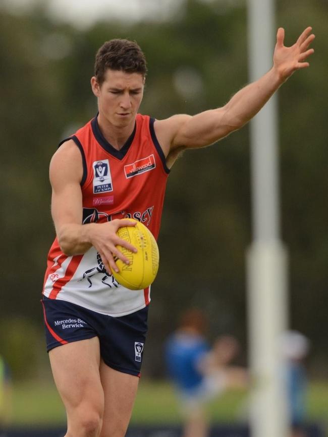 Jordan Moncrieff playing for VFL team Casey. Picture: Supplied.