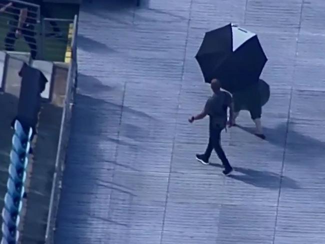 Adele said on stage she was forced to do her soundcheck from under the stage because of Channel 7 helicopters hovering above. Picture: Picture: Channel 7