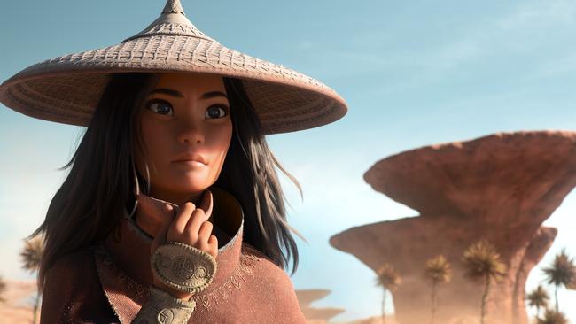 As an evil force threatens the kingdom of Kumandra, it is up to warrior Raya to leave her Heart Lands home and track down the legendary last dragon to help stop the villainous Druun. Picture: Â© 2020 Disney. All Rights Reserved.