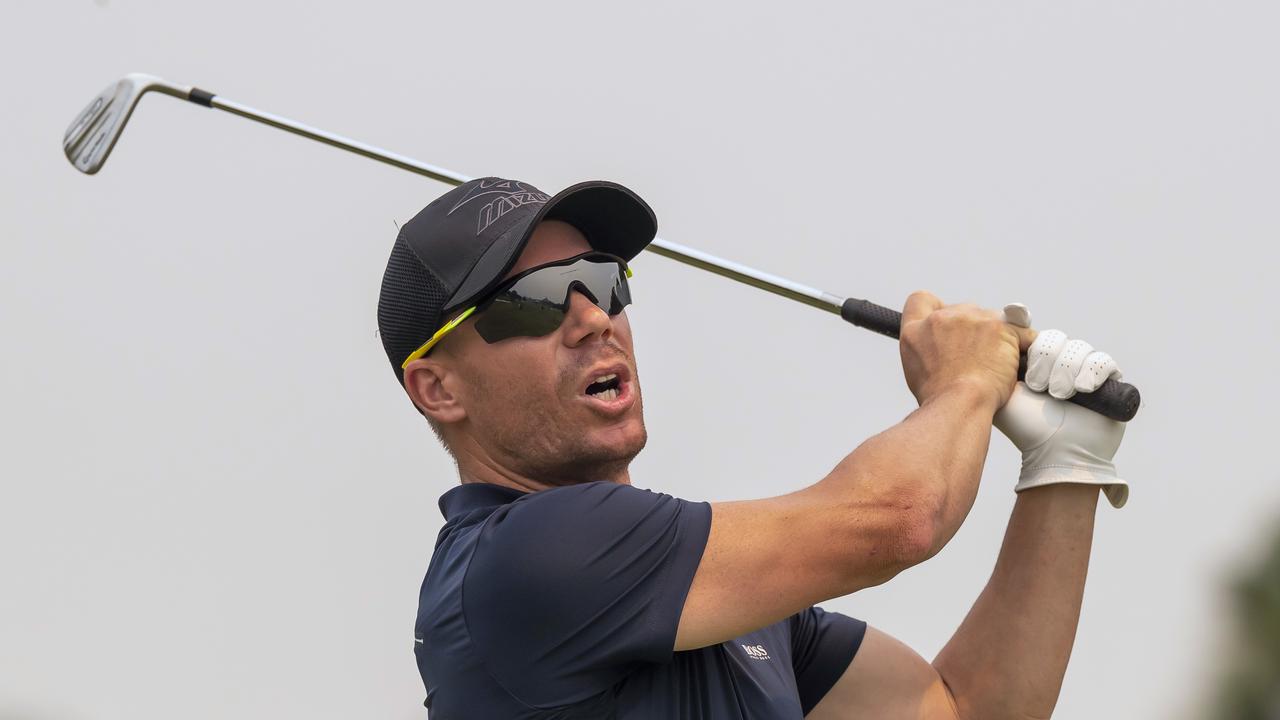 David Warner is rated among the best golfers in Australian cricket. Picture: AAP