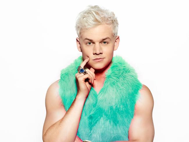 Joel Creasey’s unapologetic hunger for fame is the core of his act in Blonde Bombshell. Picture: Supplied