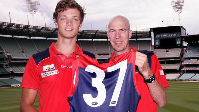 Jim Stynes' presented Gawn with his first jumper.