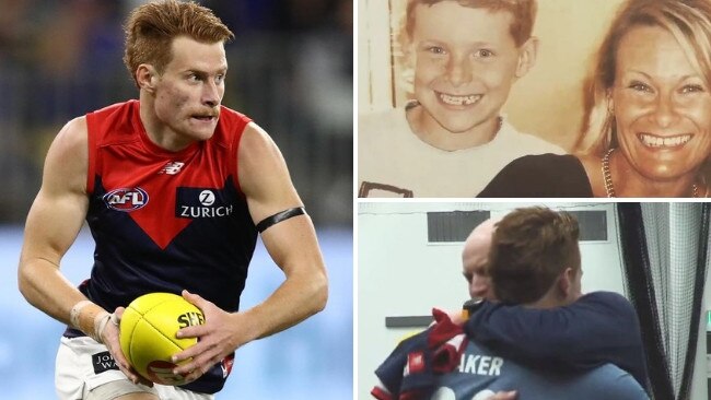 Melbourne debutant Oskar Baker paid tribute to his mother Trudie, who died of cancer two year's ago.