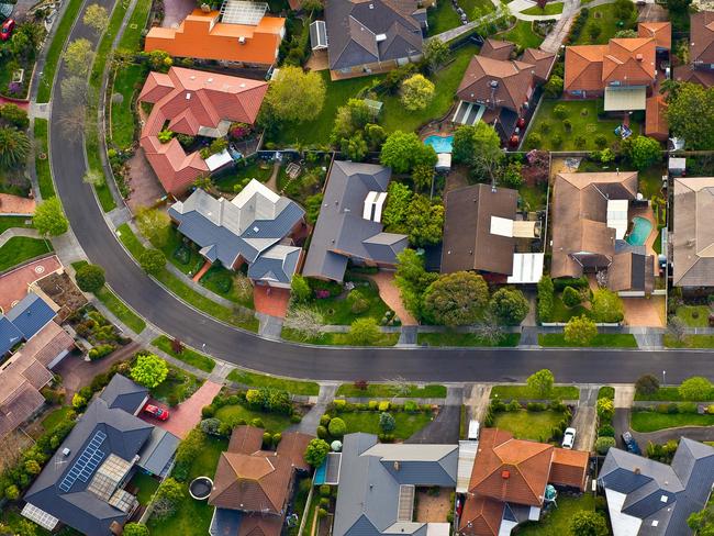 Flying over the suburbs of Melbourne