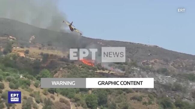 Firefighting plane crashes on Greece’s Evia