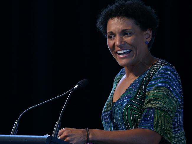 SYDNEY, AUSTRALIA - NOVEMBER 15: Mel Jones speaks during the T20 100 Days To Go Lunch at Sydney Cricket Ground on November 15, 2019 in Sydney, Australia. (Photo by Jason McCawley/Getty Images)