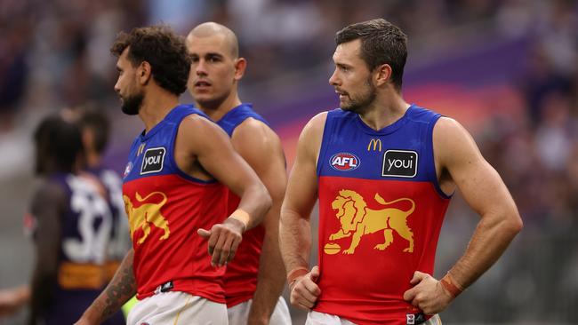 Running defender Conor McKenna (right) re-injured his hamstring against the Dockers. Picture: Getty Images