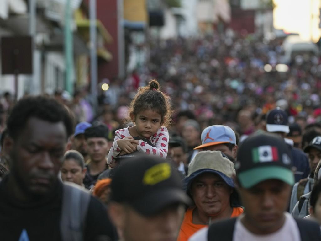 ‘We want US authorities to see us, to see that we are people who want to work, not to harm anyone,’ one migrant said. Picture: AP Photo/Moises Castillo