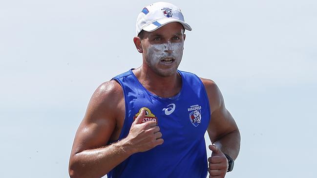 Mitch Wallis in action during the Western Bulldogs’ pre-season. Picture: Getty Images