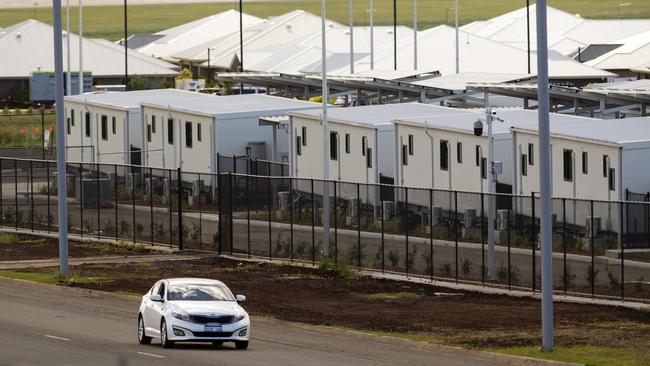 The State Governments Wellcamp quarantine facility, the Queensland Regional Accommodation Centre, welcomed the first cohort of guests on February 5, 2022. Picture: Kevin Farmer