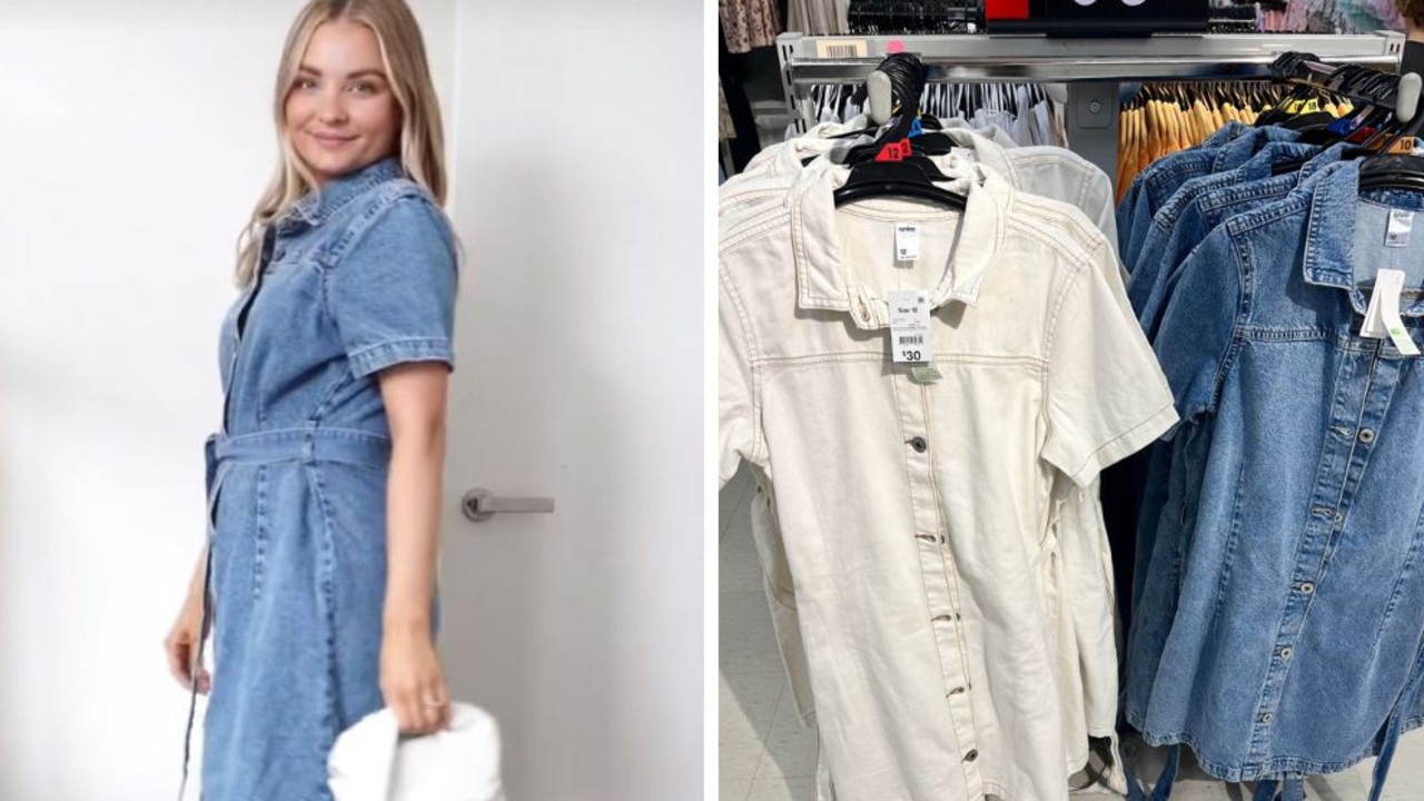 It's the season of the denim dress! I'm loving the $30 option from  @kmartaus which closely mirrors styles found at other retailers �