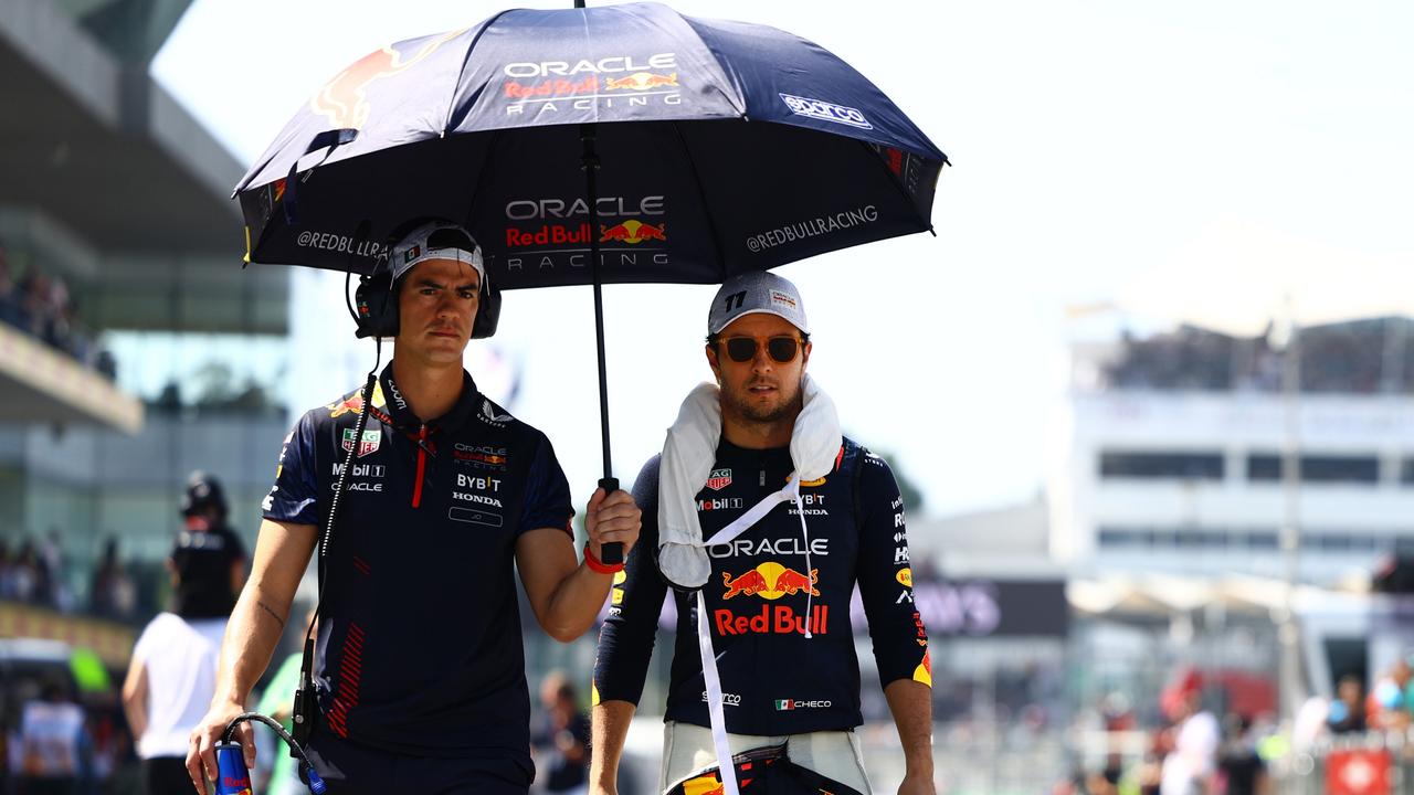 Sergio Perez couldn’t have had a worse day at the Mexico Grand Prix. Picture: Getty