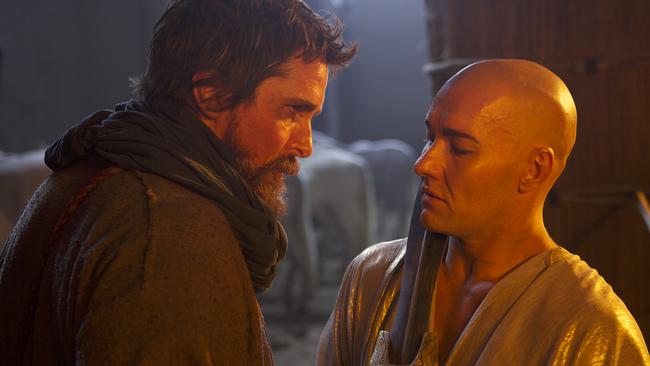 Happy to take second billing ... Joel Edgerton (right) and Christian Bale in Exodus: Gods and Kings.