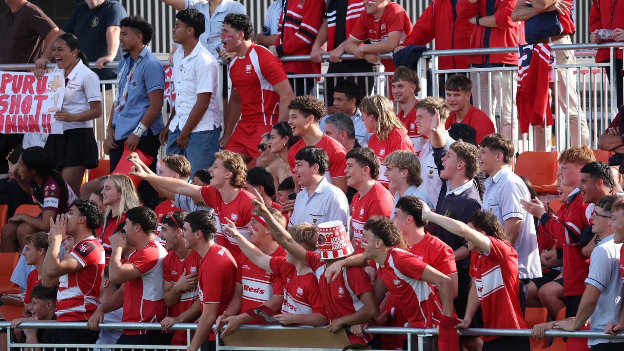 The celebrating PBC SHS supporters who are used to success.. Picture: Liam Kidston
