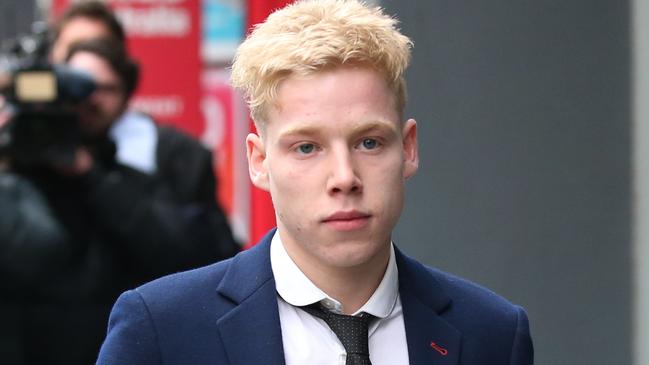 Samuel Bevan-Shannon outside the Melbourne Magistrate Court. Picture: David Crosling