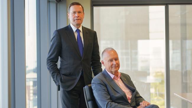 Myer Family Investments chairman Rupert Myer and Flagstaff founder Tony Burgess. Picture: Luis Enrique Ascui