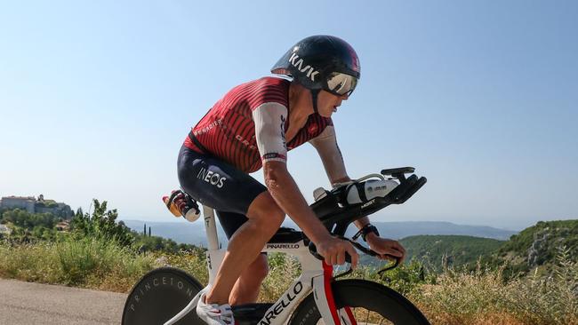 Cameron Wurf on course at IRONMAN France – Photo Boukla Fabien