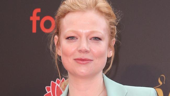 Sarah Snook pictured arriving at the 2018 AACTA's held at the The Star in Sydney.Picture: Richard Dobson