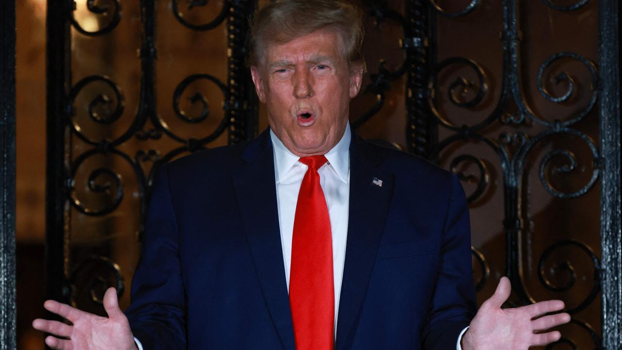 Donald Trump addresses the media. Picture: Joe Raedle/Getty Images/AFP