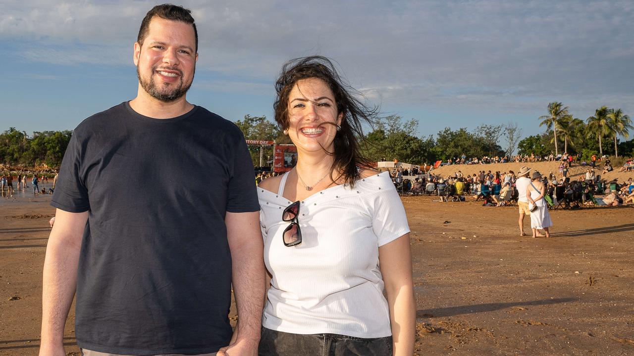 Diego Goncalves and Raquel Molina at Territory Day celebration at Mindil Beach, Darwin. Picture: Pema Tamang Pakhrin