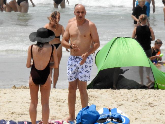 Moses Obeid at the beach during his family holiday in Port Macquarie.