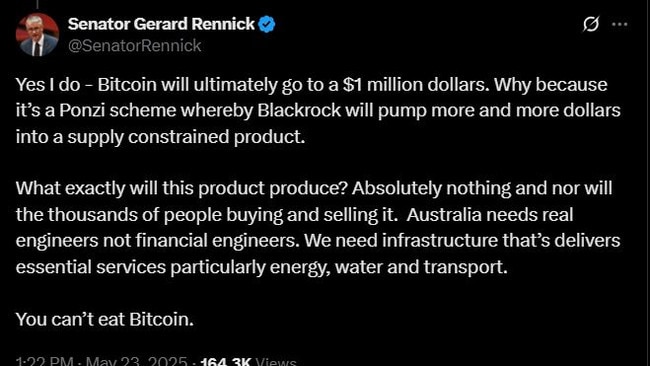 Senator Gerard Rennick made the brutal assessment in a post to X. Picture: Senator Gerard Rennick/X