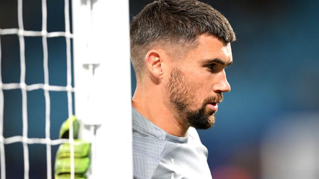 GOLD COAST, AUSTRALIA - SEPTEMBER 05: Mathew Ryan of Australia warms up before the round three 2026 FIFA World Cup AFC Asian Qualifier match between Australia Socceroos and Bahrain at Robina Stadium on September 05, 2024 in Gold Coast, Australia. (Photo by Matt Roberts/Getty Images)