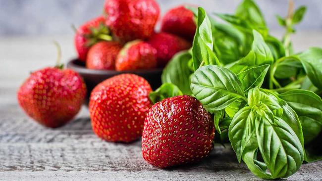 An interesting but delightful combination - strawberries and basil. Picture: Contributed