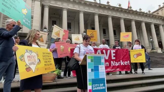 Save Preston Market campaign protest at parliament